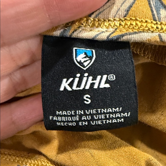 Yellow Boho Earthy Lightweight Beach Outdoor Casual Leaf Print Skirt by Kuhl - Picture 7 of 13